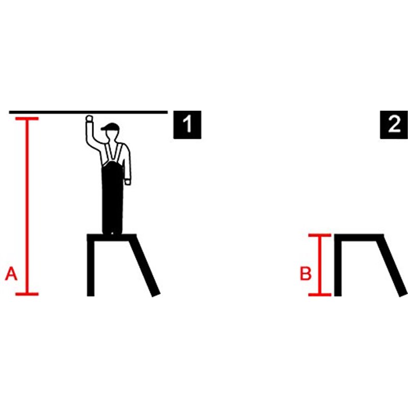 Conjunto de escada de plataforma de 2 degraus Krause Stabilo 805027