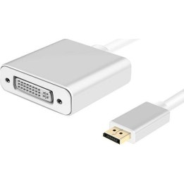 helos adapter cable, DisplayPort plug/DVI socket, PREMIUM, silver