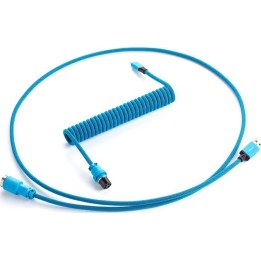 CableMod PRO Coiled Keyboard Cable, Micro-USB to USB Type A, Spectrum Blue – 150 cm