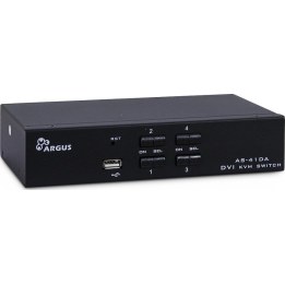 Switch KVM Inter-Tech AS-41DA DVI, 4 porte, in metallo