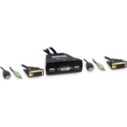 Switch KVM Inter-Tech LS-21DA DVI, 2 porte, in plastica