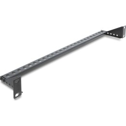 19" 1U cable management panel / cable support rail, depth-adjustable 40–90 mm, black