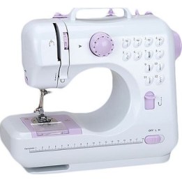Máquina de costura Emerio com 12 programas e avanço e recuo automáticos.