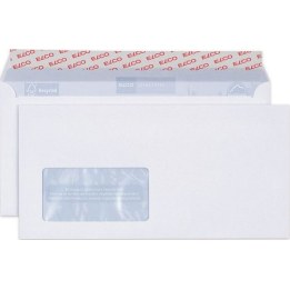 DIN long envelopes with windows, self-adhesive