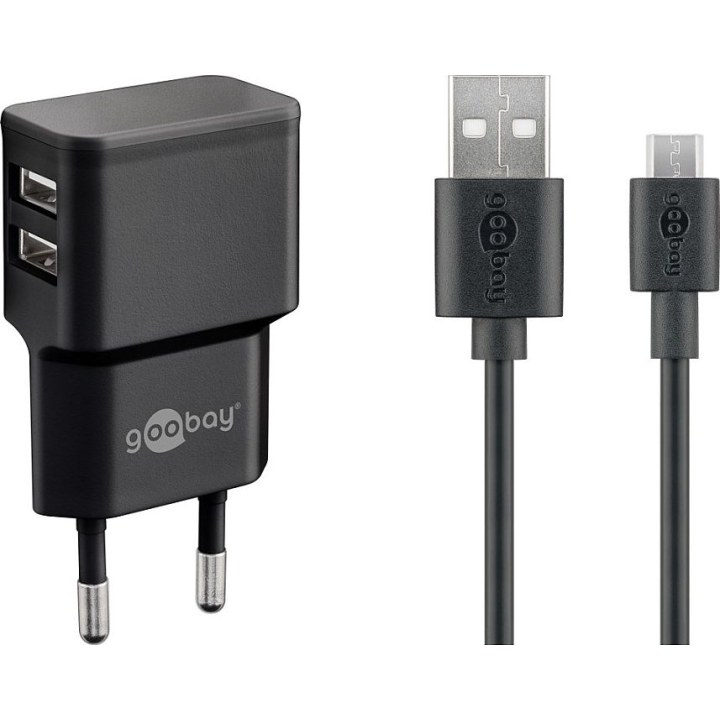 goobay 12W charging cable, black