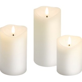 Goobay Set de 3 bougies LED en vraie cire, blanc