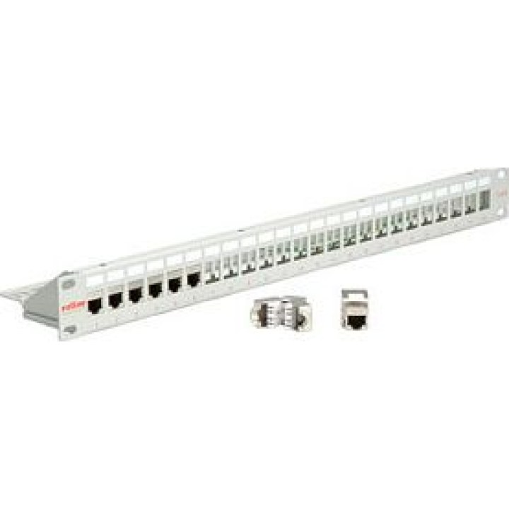 ROLINE Suporte para módulos Keystone de 48,26 cm (19 polegadas), 24P, blindado, cinzento