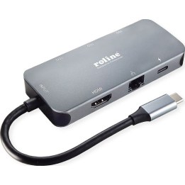 Docking station multiporta USB 3.2 Gen 2 Type-C con HDMI 4K e LAN