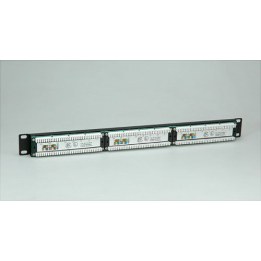 Cat. 5e Class D 48.28 cm 19-inch patch panel, 24-port, unshielded, black