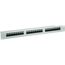 Cat 6 Class E 48.26 cm 19-inch patch panel, 24-port, unshielded, grey