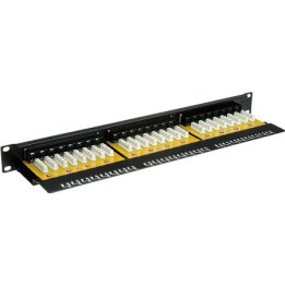 Kat.6 Class E 19Zoll-Patchpanel 24P ungeschirmt schwarz