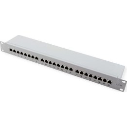 Cat 6A Class EA 19 patch panel, 24-port, shielded, grey