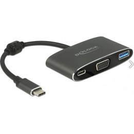Adapter USB Type-C™ Stecker - VGA Buchse (DP Alt Mode) + USB Typ-A + USB Type-C™ PD