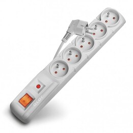 HSK DATA Acar F5 Base multipla 5m 5 prese AC Interno / esterno Grigio