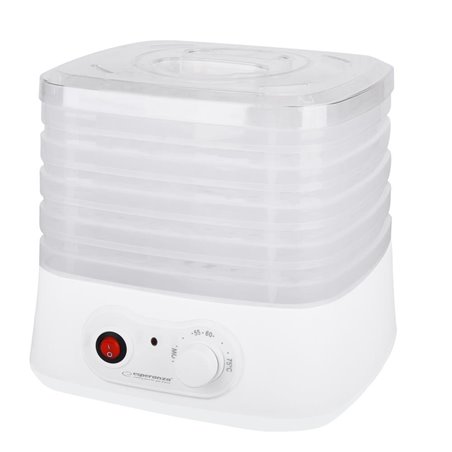 Esperanza EKD004 Deshidratador de alimentos, Transparente, Blanco 250 W