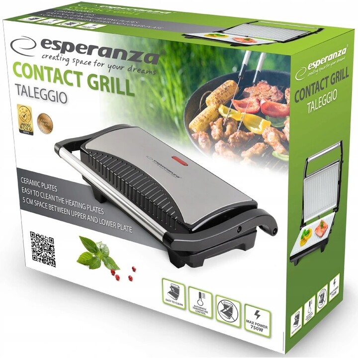 Esperanza EKG006 Elektrogrill 750W Inox / Schwarz