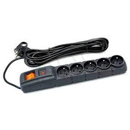 HSK DATA Acar F5 1.5m Verlängerungskabel 1,5 m 5 AC-Ausgänge Indoor/Outdoor Grau