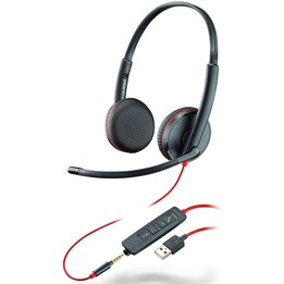 Cuffie Plantronics Blackwire C3225 / con microfono / Jack 3.5 / USB / Nero