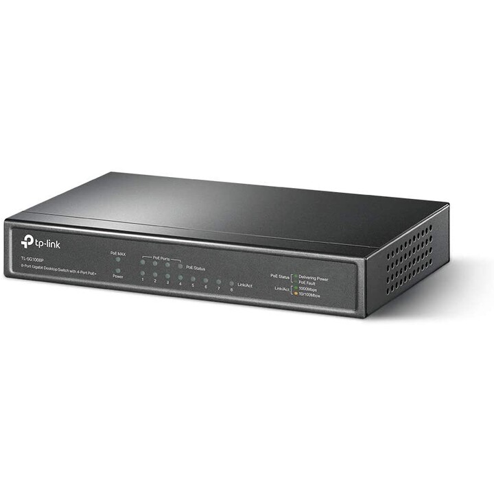 Switch TP-Link TL-SG1008P a 8 porte Grigio