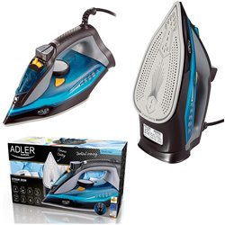 Adler AD 5032 plancha Plancha seco Suela de cerámica Negro, Azul, Gris 2400 W