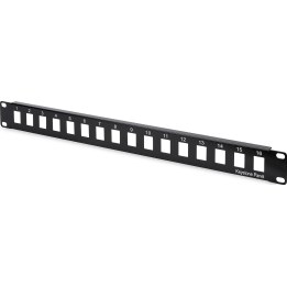 DIGITUS Patchpanel 1HE, 16 Anschlüsse, ungeschirmt, schwarz