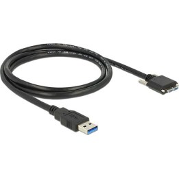 Cabo USB de 5 Gbps com conector tipo A para conector USB tipo Micro-B com parafusos, 1 m