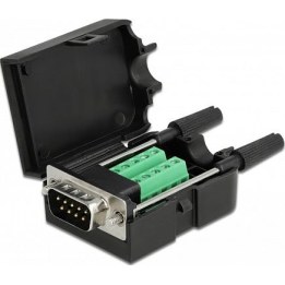 Conector D-Sub9 para bloco de terminais com caixa