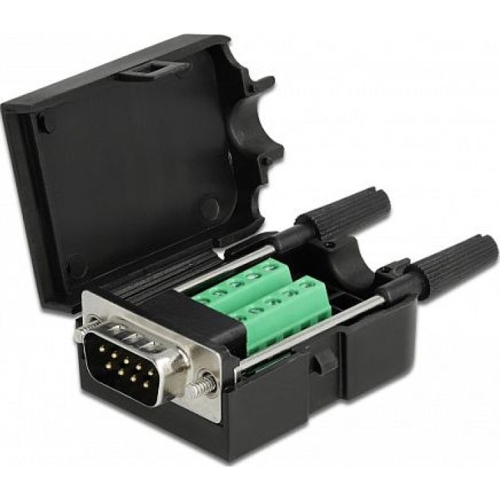 Conector D-Sub9 para bloco de terminais com caixa