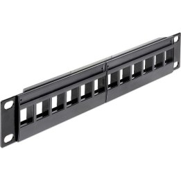 10" Keystone Patchpanel 12 Port schwarz