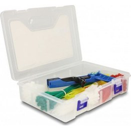 Kabelbinder-Sortimentsbox mit Spannwerkzeug, 350-teilig, bunt