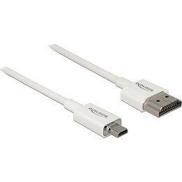 Cable HDMI de alta velocidad con Ethernet - Conector HDMI-A - Conector HDMI Micro-D 3D 4K 0,5 m, delgado, de alta calidad