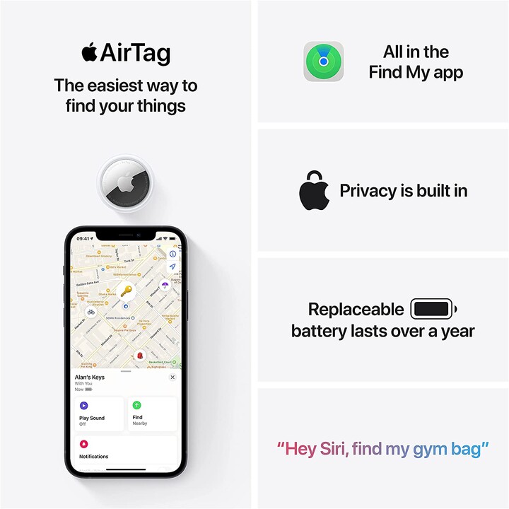 Apple AirTag 1 pc Weiß Silber