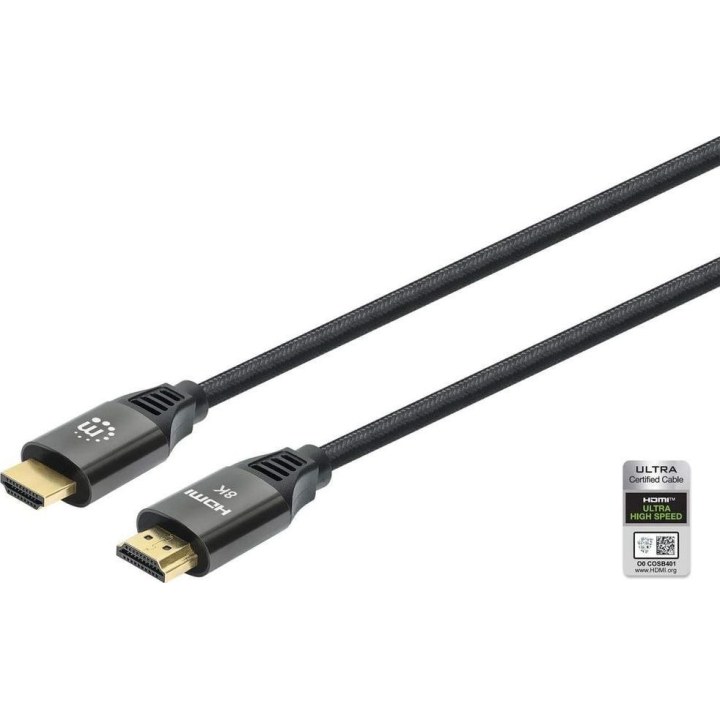 Manhattan 8K@60Hz Zertifiziertes Ultra High Speed HDMI-Kabel mit Ethernet-Kanal, 2 m, schwarz