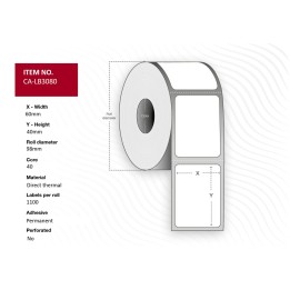 Capture CA-LB3080 printer label White