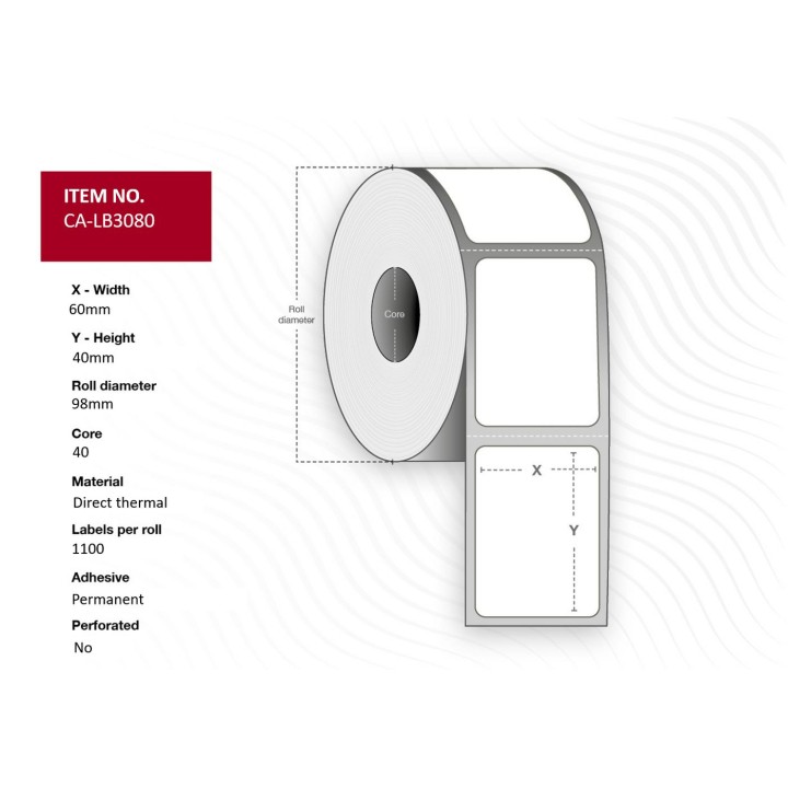 Capture CA-LB3080 printer label White