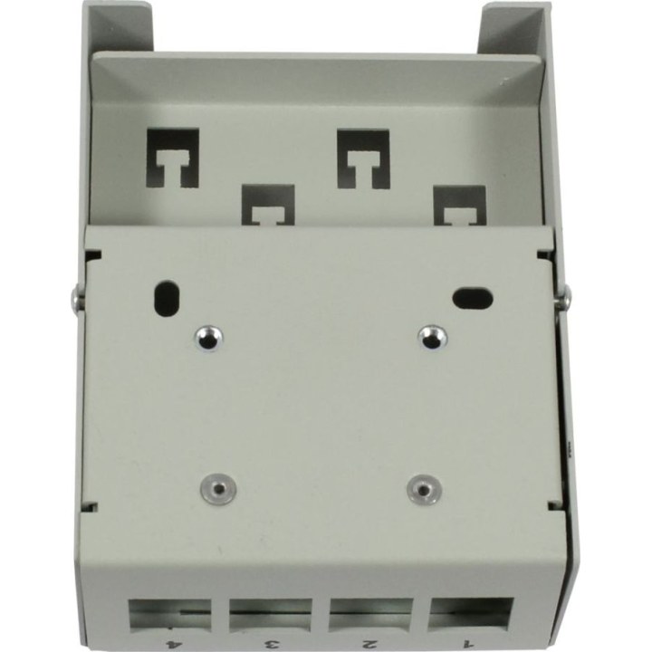 Patch panel 4xTP, CAT6A, incl. Keystone, slim-line (20 mm), surface-mounted metal, light grey, Synergy 21,