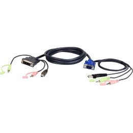 Cable KVM de VGA a DVI con USB, 1,8 m