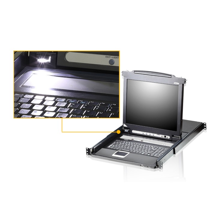 Aten CL5716M Consola LCD KVM de 17" e 16 portas, preto