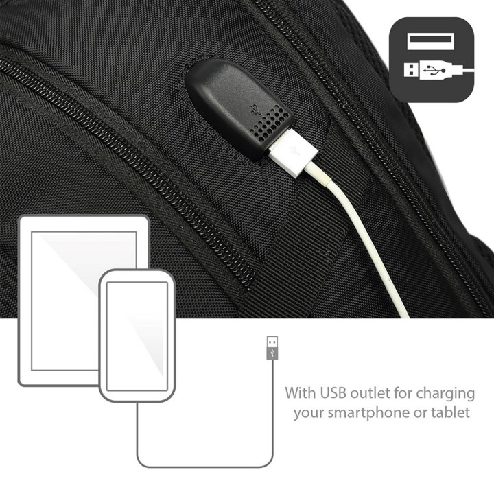 Mochila Ewent para computador portátil de 15,6 polegadas com saída USB