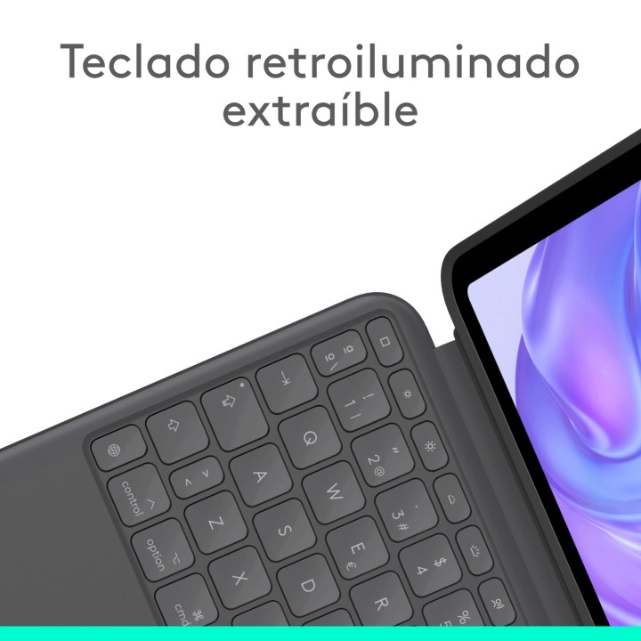 Capa Logitech Combo Touch com teclado para iPad Pro M4 de 11 polegadas, cor grafite