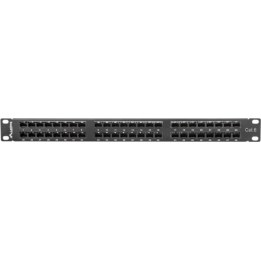 Patch panel lanberg 48 puertos 1u cat.6 19 pulgadas negro
