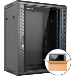 Armario rack mural 19 pulgadas phasak pro 15u 600x450 montado