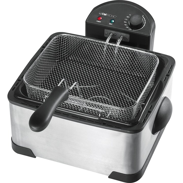Clatronic FR 3195 4 L Doppio Nero, Acciaio Inossidabile 2000 W