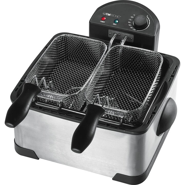 Clatronic FR 3195 4 L Doppio Nero, Acciaio Inossidabile 2000 W