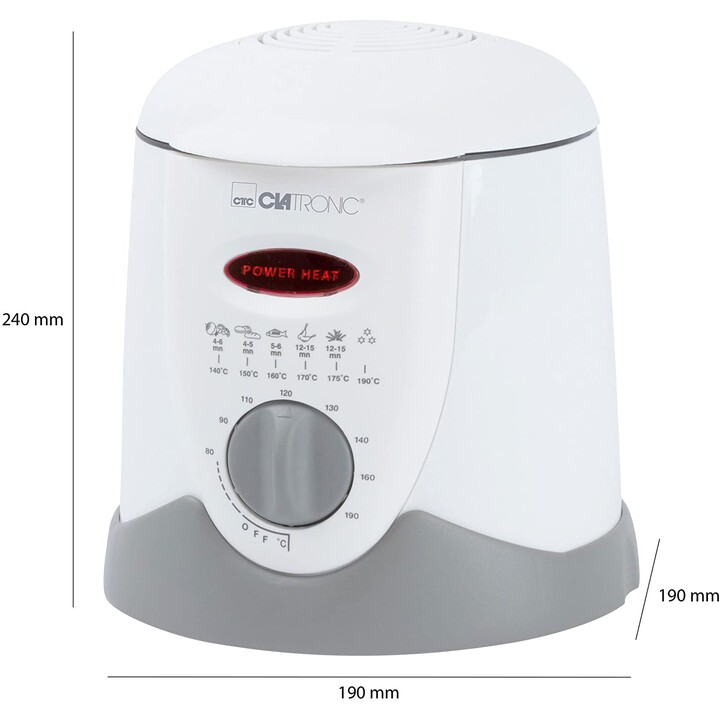 Fritadeira Clatronic FFR 2916 1 L Simples Branco Independente