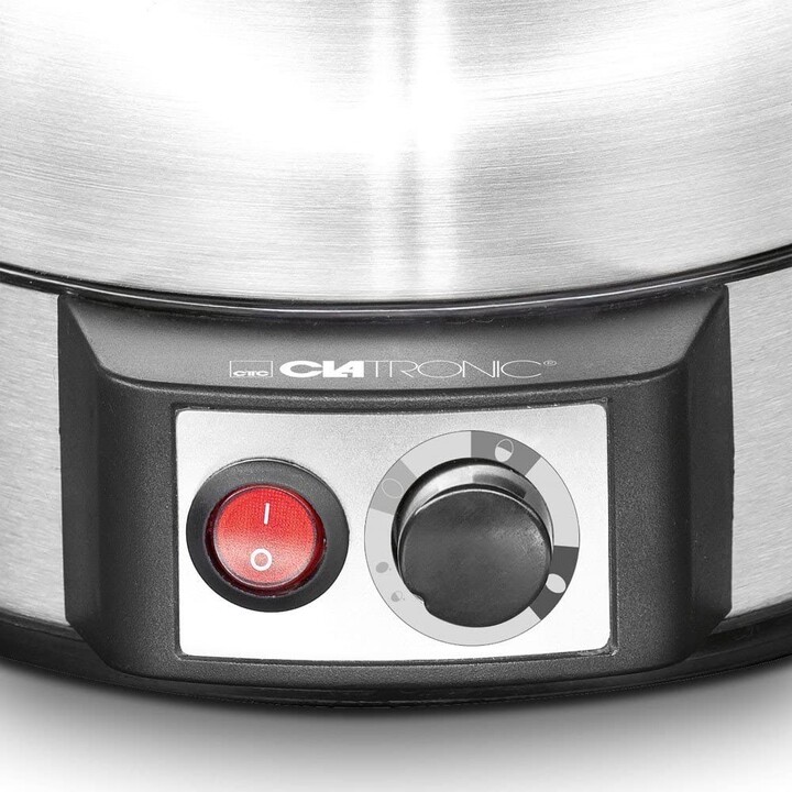 Clatronic EK 3321 Cuociuova 7 uova 400 W Nero, Acciaio inossidabile
