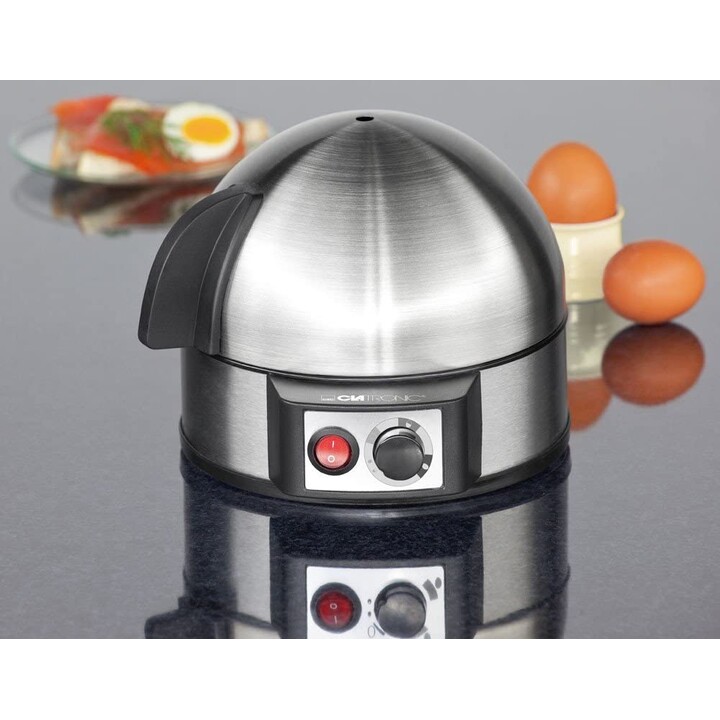 Clatronic EK 3321 Cuociuova 7 uova 400 W Nero, Acciaio inossidabile