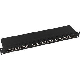 19" 24-port Cat6 STP patch panel, black, EconLine, Logilink