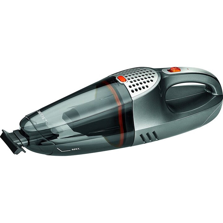 Aspirador de mão Clatronic AKS 832 sem saco preto, aço inoxidável, transparente