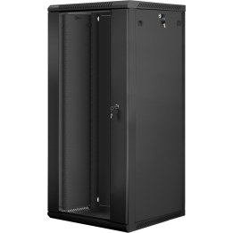 Armário Lanberg de parede, rack de 19 polegadas, 27U - 600x600, embalagem plana v2, preto